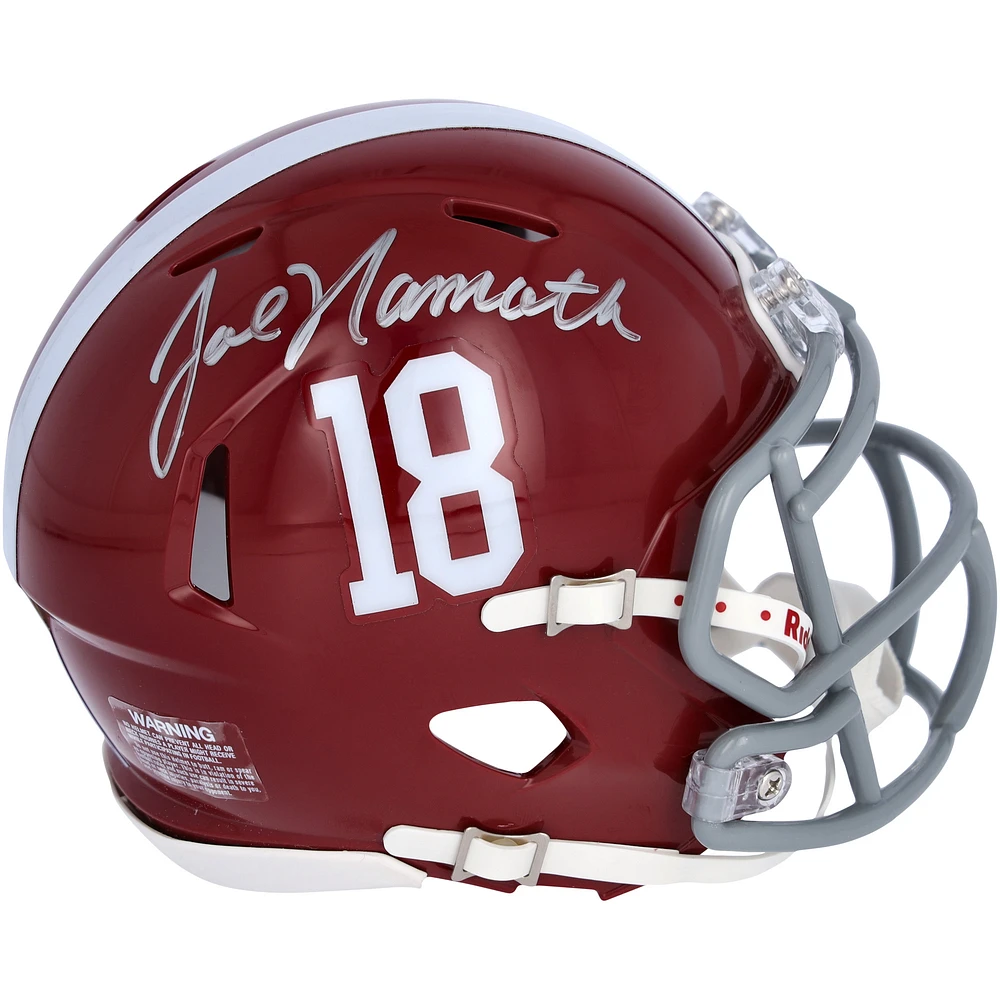 Joe Namath Alabama Crimson Tide Autographed Riddell Speed Mini Helmet