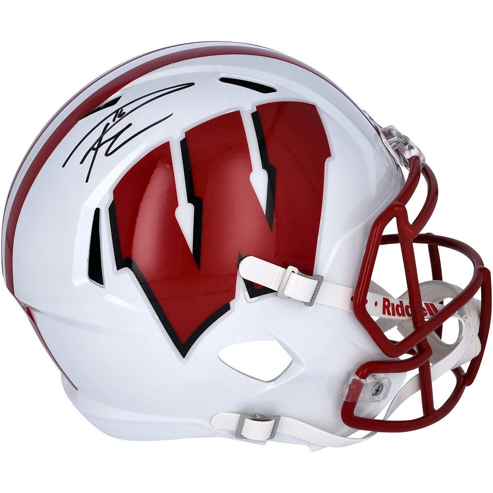 Russell Wilson Wisconsin Badgers Autographed Riddell Speed Replica Helmet