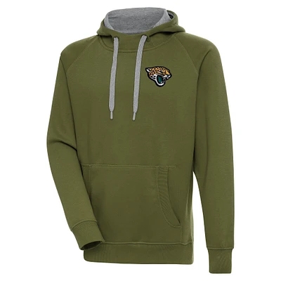 Men's Antigua  Olive Jacksonville Jaguars  Victory Pullover Hoodie