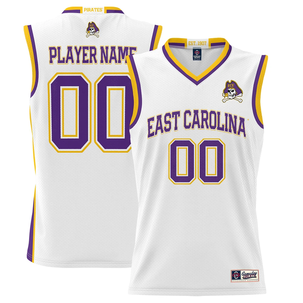 Unisex GameDay Greats White ECU Pirates Lightweight NIL Pick-A-Player Basketball Jersey