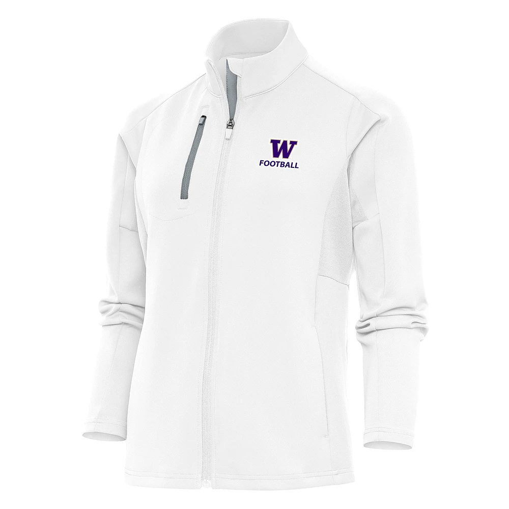 Women's Antigua White Washington Huskies Football Generation Full-Zip Jacket
