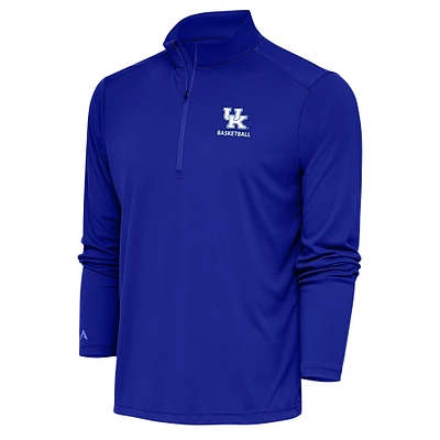 Women's Antigua Royal Kentucky Wildcats Basketball Tribute Half-Zip Pullover Top