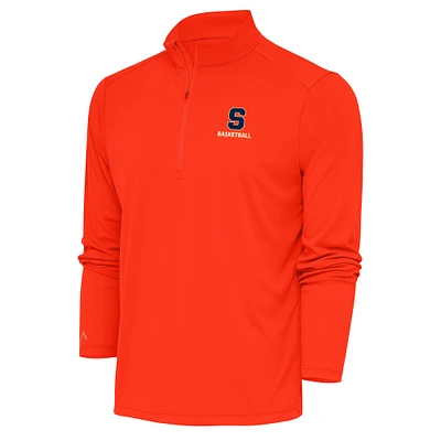 Women's Antigua Orange Syracuse Orange Basketball Tribute Half-Zip Pullover Top
