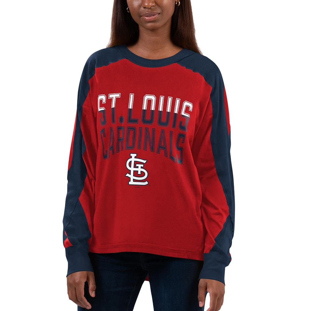 Women's G-III 4Her by Carl Banks Red/Navy St. Louis Cardinals Smash Raglan Long Sleeve T-Shirt