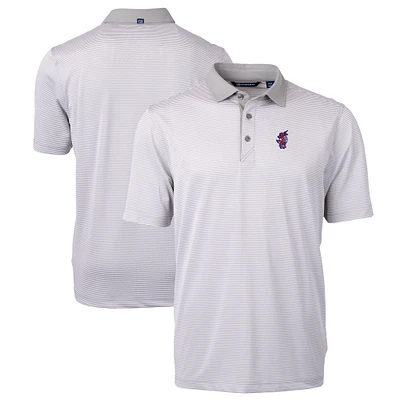 Men's Cutter & Buck Gray Florida Gators Swinging Gator Virtue Eco Pique Micro Stripe Recycled Polo