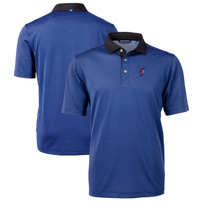 Men's Cutter & Buck Royal Florida Gators Swinging Gator Virtue Eco Pique Micro Stripe Recycled Polo