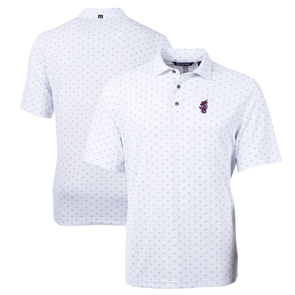 Men's Cutter & Buck White Florida Gators Swinging Gator Virtue Eco Pique Tile Print Recycled Polo