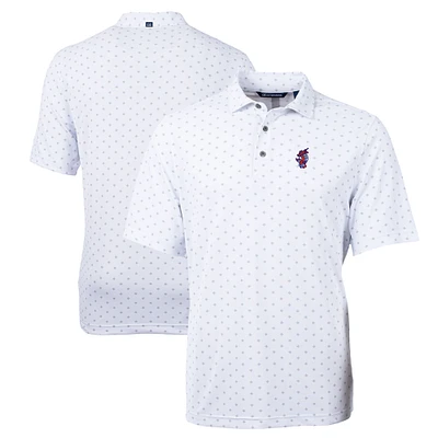 Men's Cutter & Buck White Florida Gators Swinging Gator Virtue Eco Pique Tile Print Recycled Polo