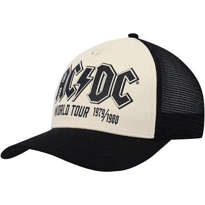 Men's American Needle Cream/Black AC/DC Sinclair Snapback Hat