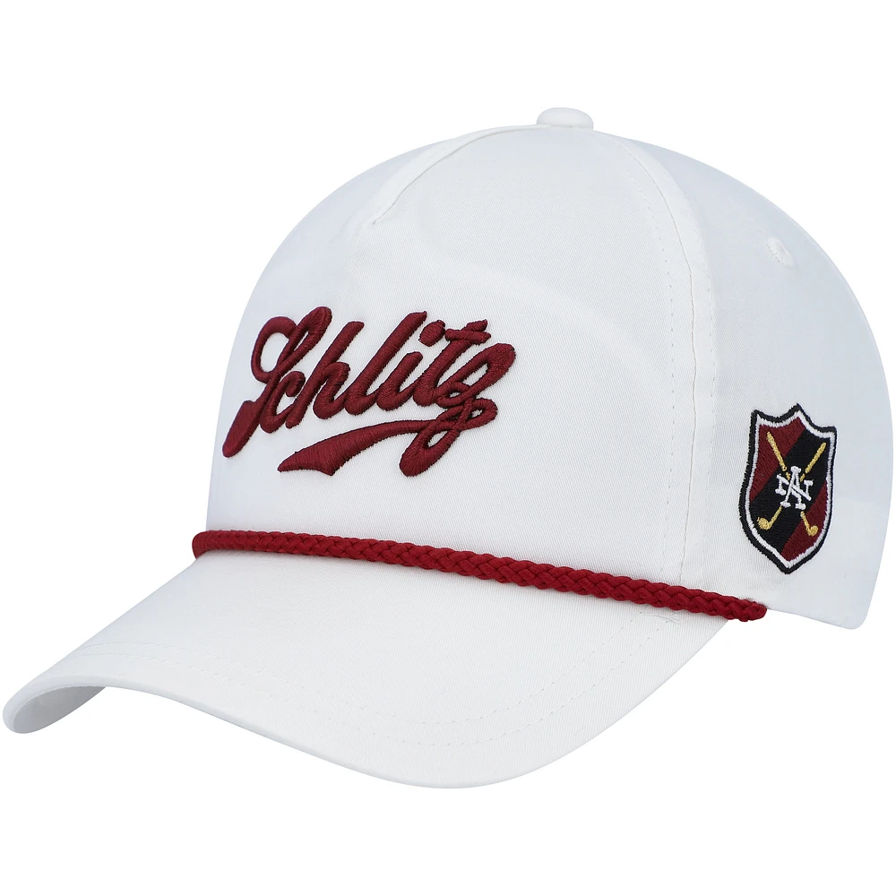 Men's American Needle White Schlitz Rope Snapback Hat