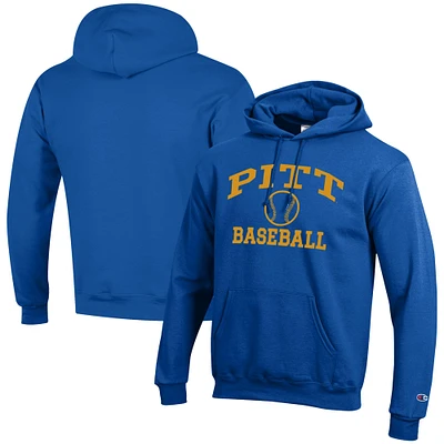 Men's Champion Royal Pitt Panthers Baseball Icon Powerblend Pullover Hoodie