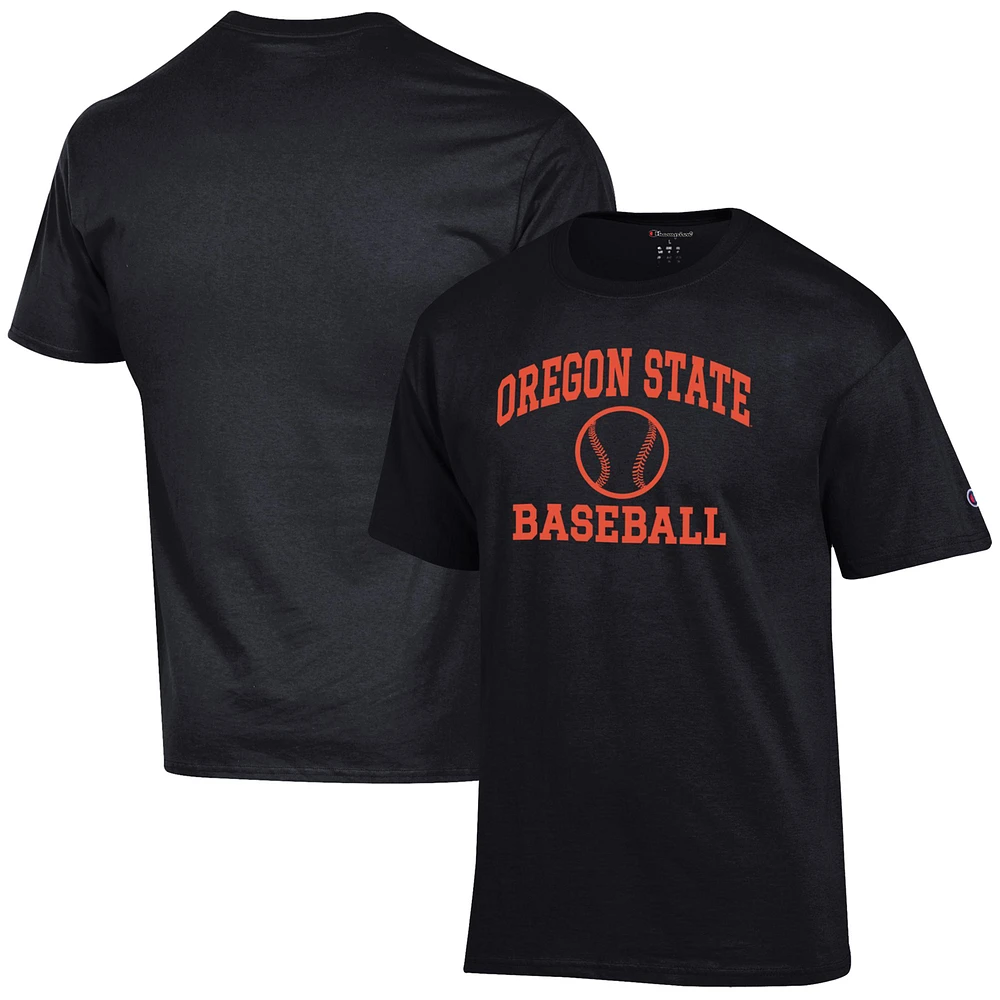 Men's Champion Black Oregon State Beavers Baseball Icon T-Shirt