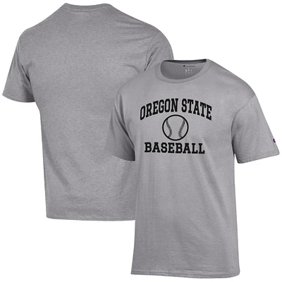 Men's Champion Gray Oregon State Beavers Baseball Icon T-Shirt