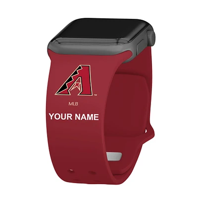 Red Arizona Diamondbacks Personalized Silicone Apple Watch Band