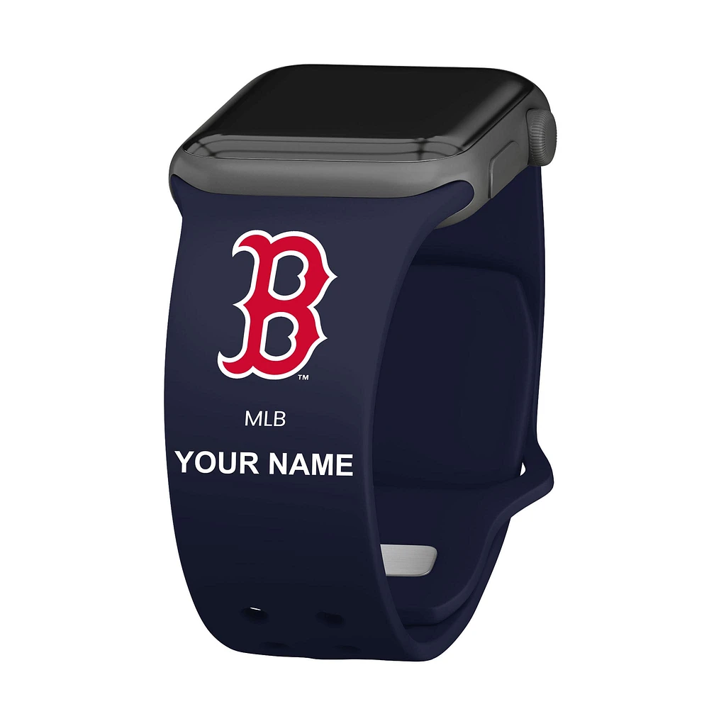 Navy Boston Red Sox Personalized Silicone Apple Watch Band