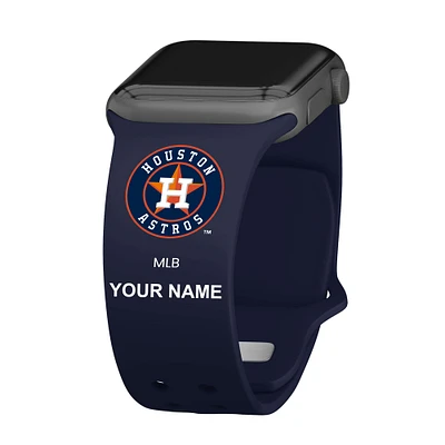 Navy Houston Astros Personalized Silicone Apple Watch Band