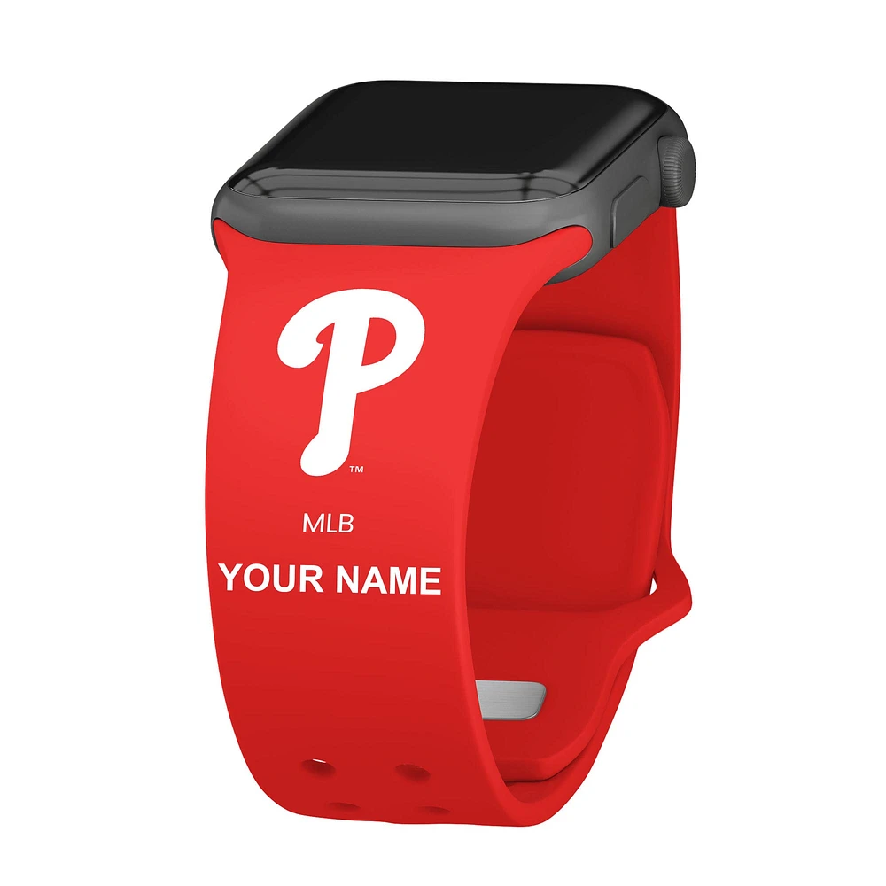 Red Philadelphia Phillies Personalized Silicone Apple Watch Band