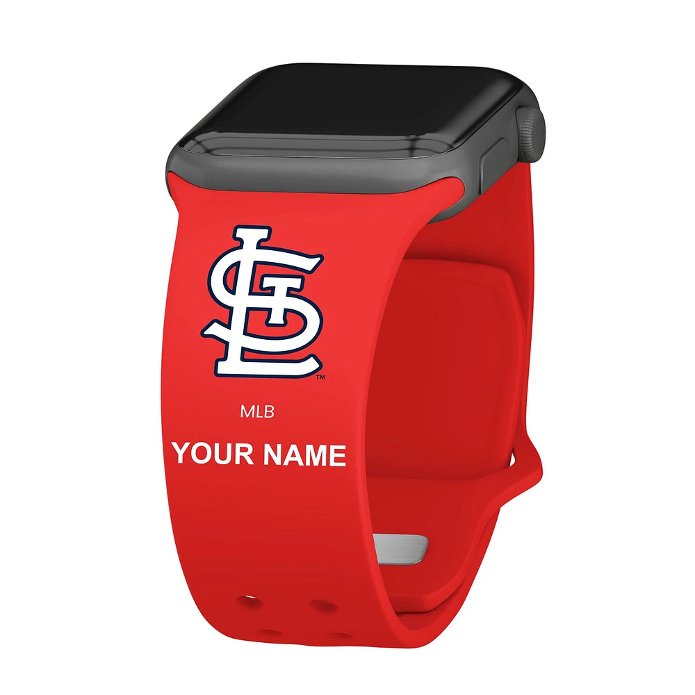 Red St. Louis Cardinals Personalized Silicone Apple Watch Band
