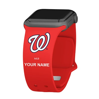 Red Washington Nationals Personalized Silicone Apple Watch Band