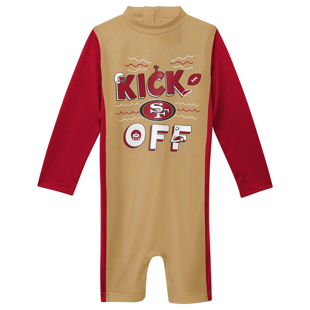 Toddler Gold San Francisco 49ers Wave Runner Long Sleeve Wetsuit