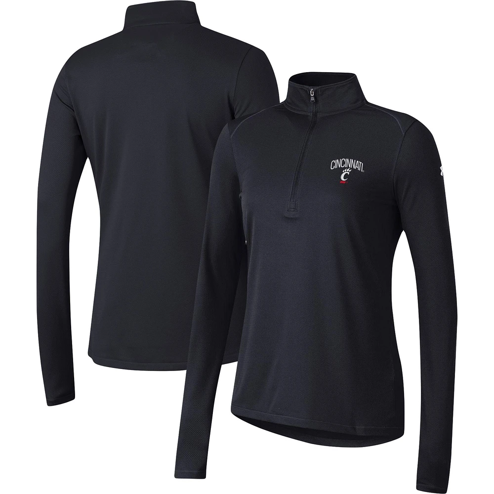Women's Under Armour Black Cincinnati Bearcats Tech Mesh Quarter-Zip Top