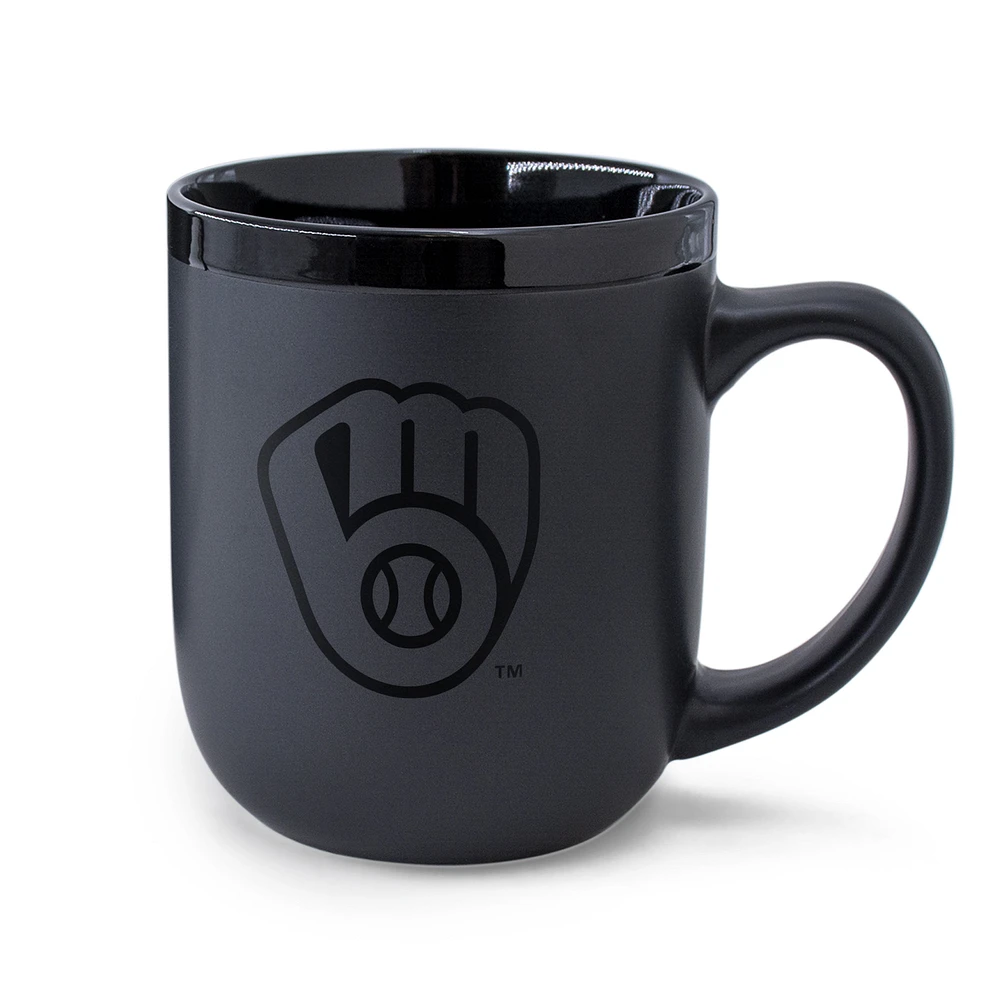 WinCraft Milwaukee Brewers 17oz. Black Tonal Ceramic Mug