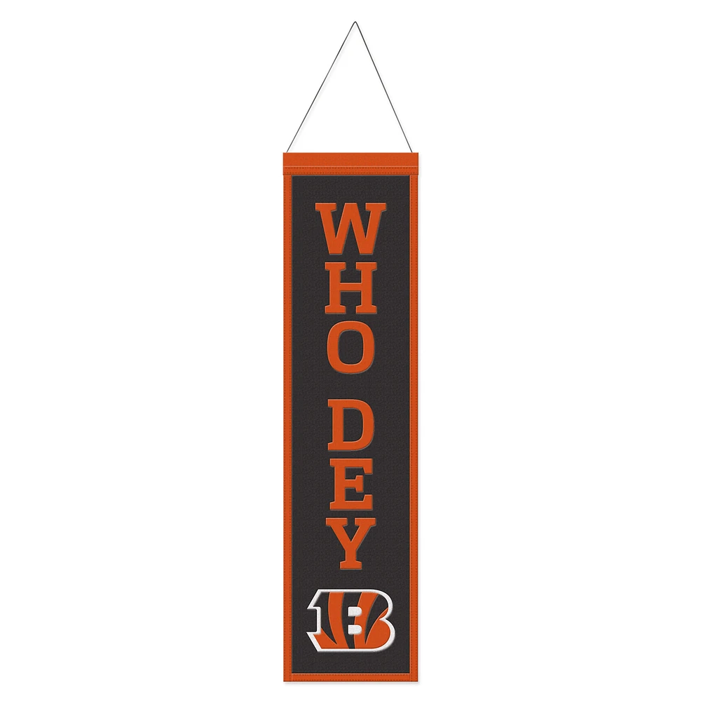 WinCraft Cincinnati Bengals 8" x 32" Slogan Wool Banner