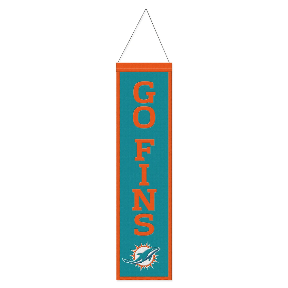 WinCraft Miami Dolphins 8" x 32" Slogan Wool Banner