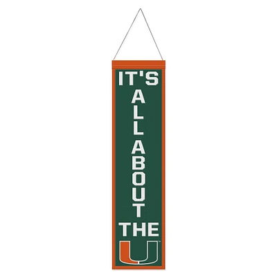 WinCraft Miami Hurricanes 8" x 32" Slogan Wool Banner