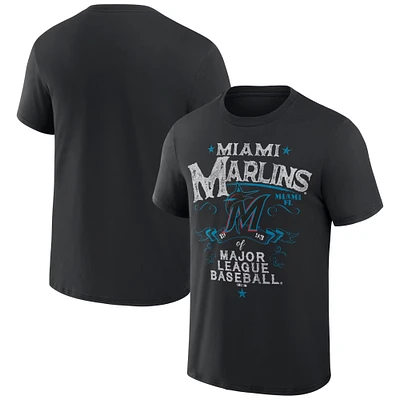 Men's Darius Rucker Collection by Fanatics Black Miami Marlins Beach Splatter T-Shirt