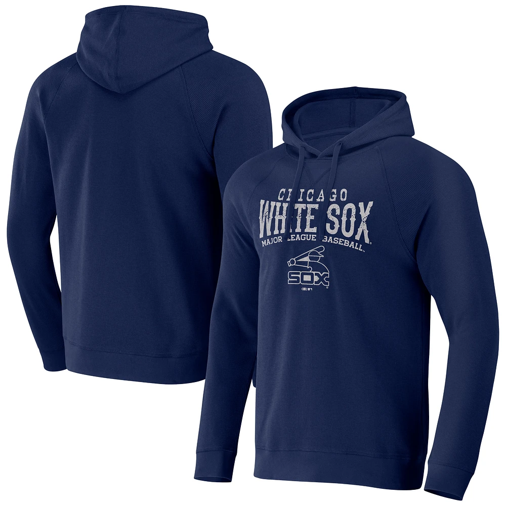 Men's Darius Rucker Collection by Fanatics Navy Chicago White Sox Waffle-Knit Raglan Pullover Hoodie