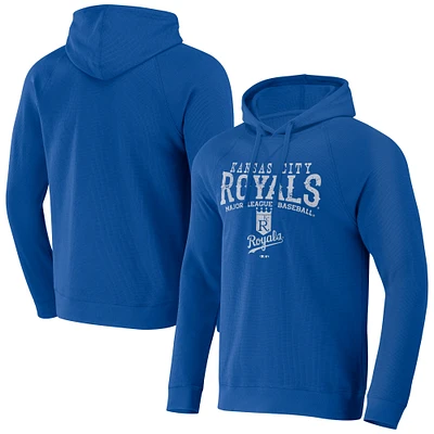 Men's Darius Rucker Collection by Fanatics Royal Kansas City Royals Waffle-Knit Raglan Pullover Hoodie