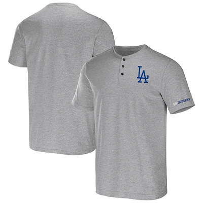 Men's Darius Rucker Collection by Fanatics Heather Gray Los Angeles Dodgers Henley T-Shirt
