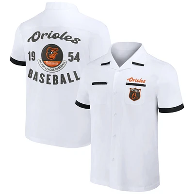 Men's Darius Rucker Collection by Fanatics White Baltimore Orioles Bowling Button-Up Shirt