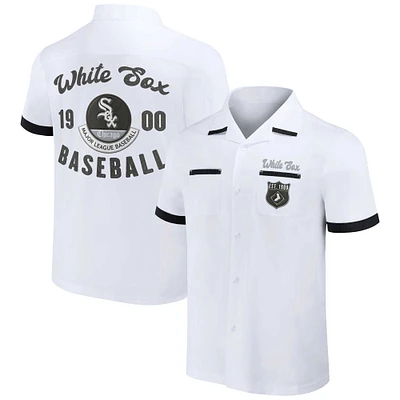 Men's Darius Rucker Collection by Fanatics White Chicago Sox Bowling Button-Up Shirt