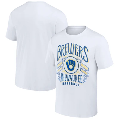Men's Darius Rucker Collection by Fanatics White Milwaukee Brewers Distressed Rock T-Shirt