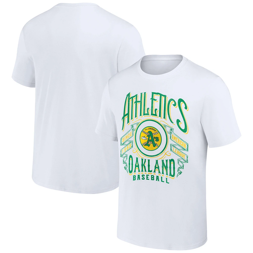 Men's Darius Rucker Collection by Fanatics White Oakland Athletics Distressed Rock T-Shirt