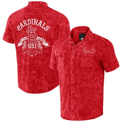 Men's Darius Rucker Collection by Fanatics Red St. Louis Cardinals Denim Team Color Button-Up Shirt