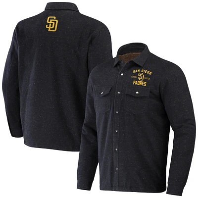 Men's Darius Rucker Collection by Fanatics Black San Diego Padres Ringstop Full-Snap Shacket