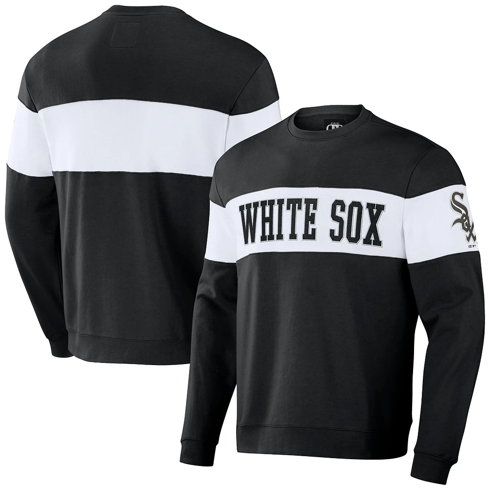 Men's Darius Rucker Collection by Fanatics Black Chicago White Sox Stripe Pullover Sweatshirt