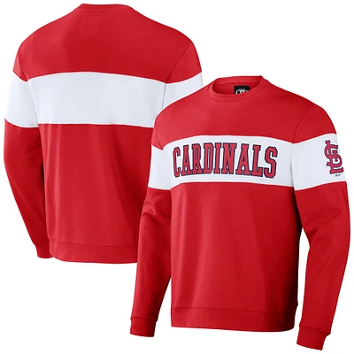 Men's Darius Rucker Collection by Fanatics Red St. Louis Cardinals Stripe Pullover Sweatshirt