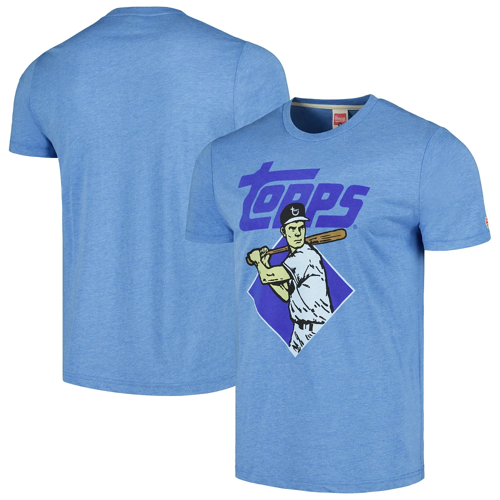 Unisex Homage Light Blue Topps Tri-Blend T-Shirt