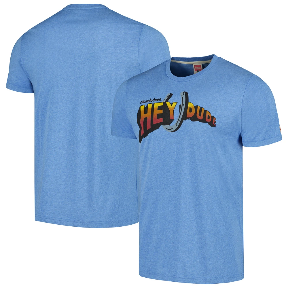 Unisex Homage Light Blue Hey Dude Graphic Tri-Blend T-Shirt