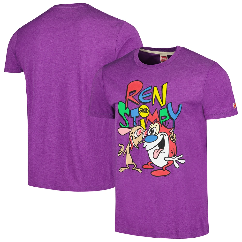 Unisex Homage Purple The Ren & Stimpy Show Graphic Tri-Blend T-Shirt