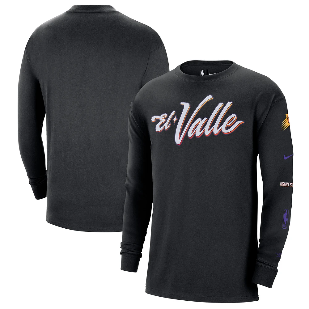Men's Nike Black Phoenix Suns 2023/24 City Edition Max90 Expressive Long Sleeve T-Shirt