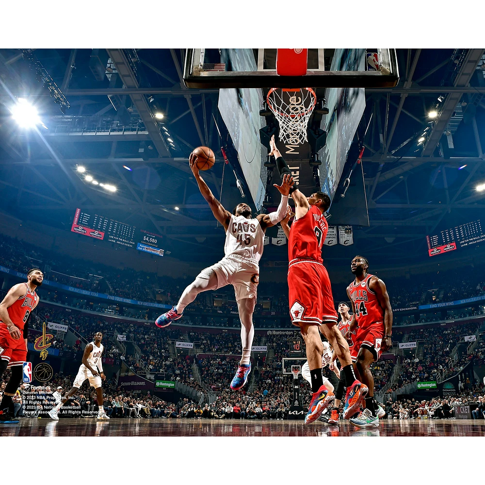Donovan Mitchell Cleveland Cavaliers Unsigned Shoots a Layup Photograph