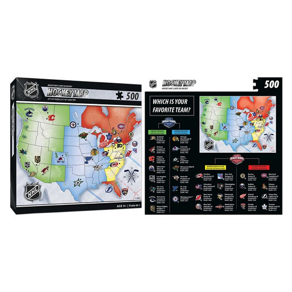 NHL Hockey Map - Puzzle