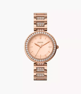 Karli Three-Hand Rose Gold-Tone Watch