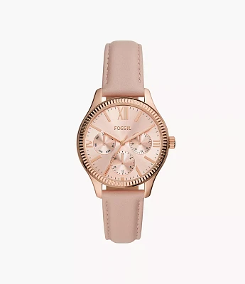 Rye Multifunction Pink Leather Watch