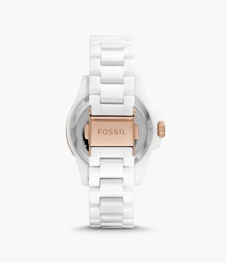 FB-01 Three-Hand White Ceramic Watch